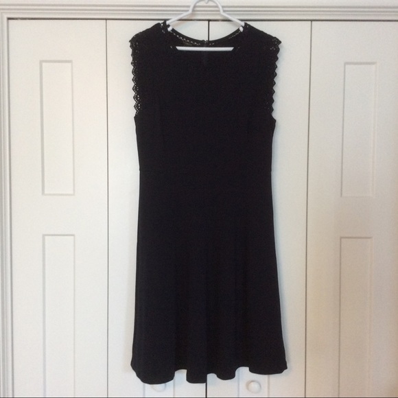 Talbots Navy Dress w/ Eyelet Trim - L - Picture 1 of 13